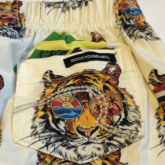 Rock Your Baby Take It Easy Tiger T-Shirt And Retro Tiger Trackpads Size 18-24 M - Picture 14 of 16
